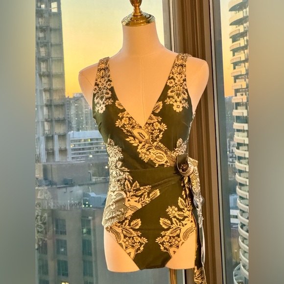 🆕 ZIMMERMANN 🧿 NWT Separates Floral Wrap Tie 1PC - Khaki/Cream - Sz 2 US6/8 - Picture 10 of 15